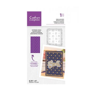 Crafter's Companion Stencil - Stars And Spots Patterned